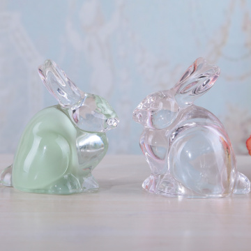 Rabbit Shape Glass Home Decoration