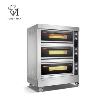 Chefmax Industrial Tempered Glass Bread Pizza Food Baking Electric Deck Oven For Sale