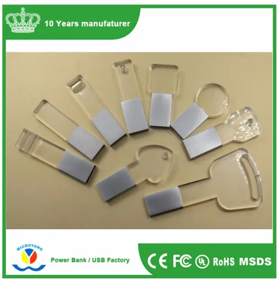Transparent Acrylic Key Shape U Disk USB2.0 Flash Drive