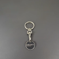 Customized Metal Supermarket Token Deduction Carabiner Keychain with Offset or Silk Screen Printing
