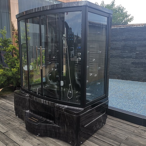 Square Glass Shower Enclosure Tempered Glass Sliding Door Steam Shower Cabin