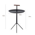 Italy Design Minimalist Lightweight Black Iron Tray Coffee Table Modern Living Room Round Tray Coffee Tea Table For Living Room