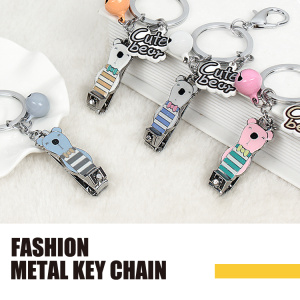 Bow tie bear metal fashion key chain