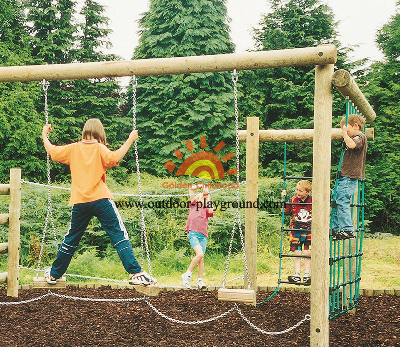 outdoor woooden climbing playground playframe for children