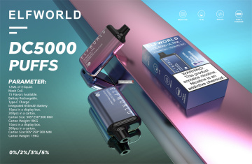 Oryginalny ELF World DC5000PUFFS DROWASOWALNE Urządzenie Vape
