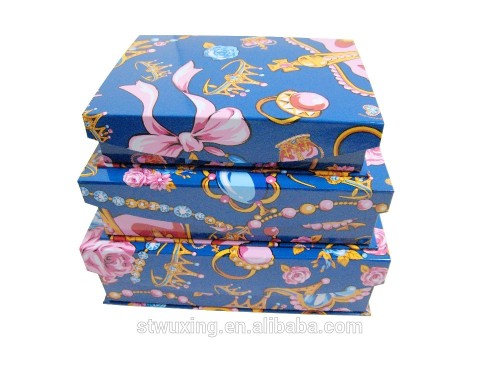 Printing Paper box with cover with flower pattern magic box for girls