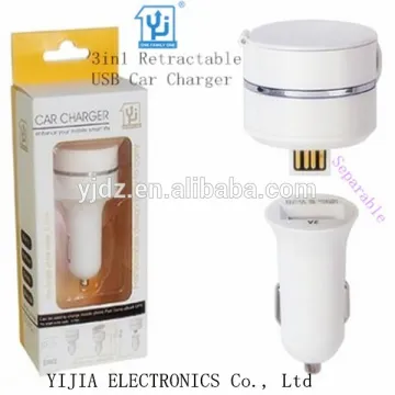 2015 Multifunctional Retractable mini USB Electric Car Charger