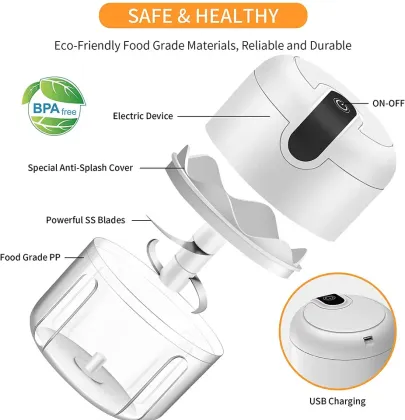 USB Mini Meat Grinders - Cordless Electric Onion Garlic Chopper