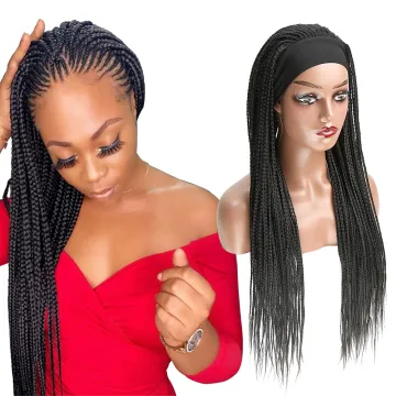Factory Outlet Braiding Fiber Box Hair Extensions Bundles Braided  For Black Women Headband Wig Braid Synthetic Hair Wigs