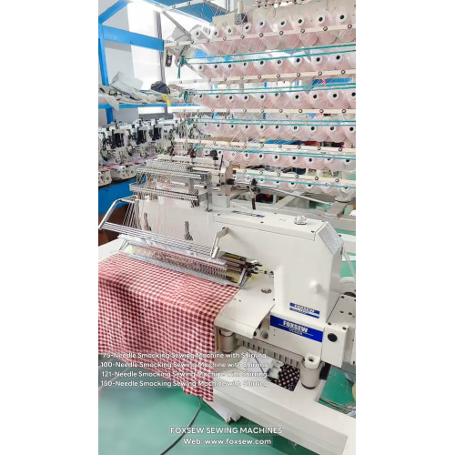 Mesin Jahit Smocking Chainstitch Ganda 75-Jarum dengan Shirring