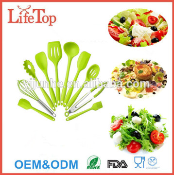 Heat Resistant Silicone Kitchen Utensils Set of 10 Pieces, Non Stick Non Scratch Cooking Utensils