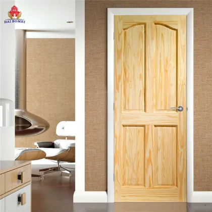 Black Composite Solid Wood Panel Doors with Simple Design