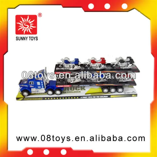 Double-deck trailer w/6pcs motorcyles