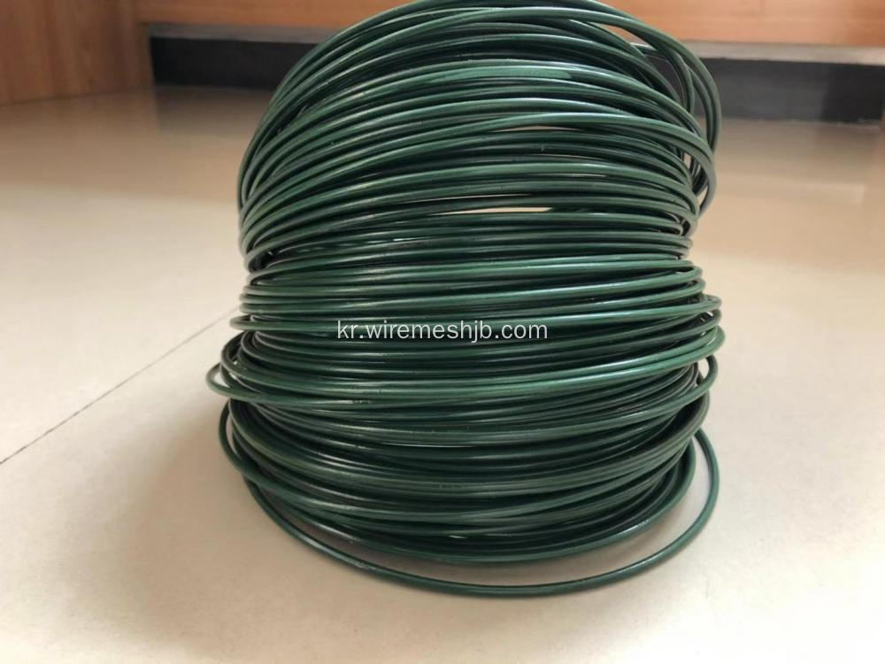 짙은 녹색 PVC Coted Iron Wire