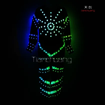 Shining Led Dance Costume, Halloween Party Costume, Fiber Optic Costume