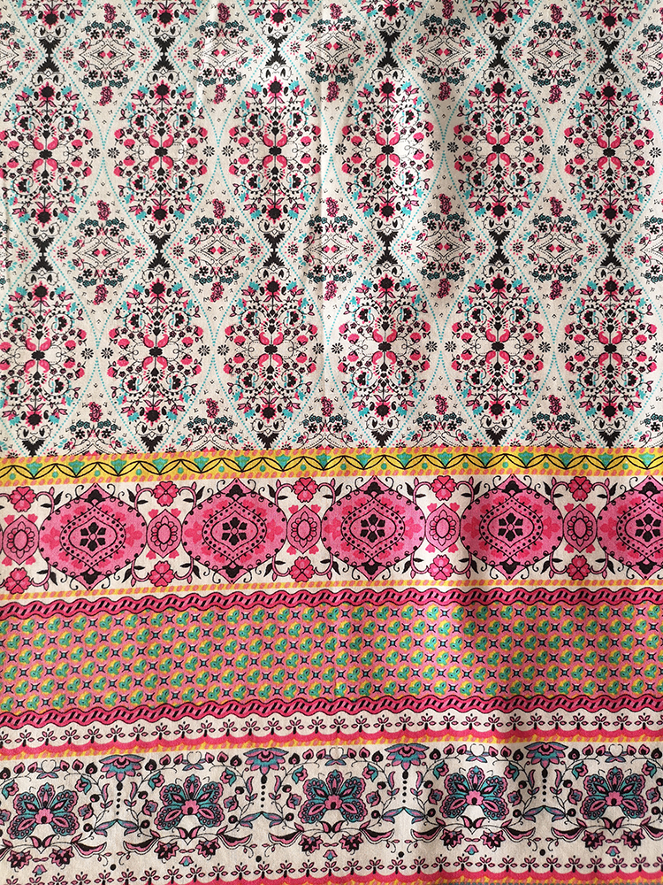 Border Design Rayon Challis 30S Printing Woven Fabric