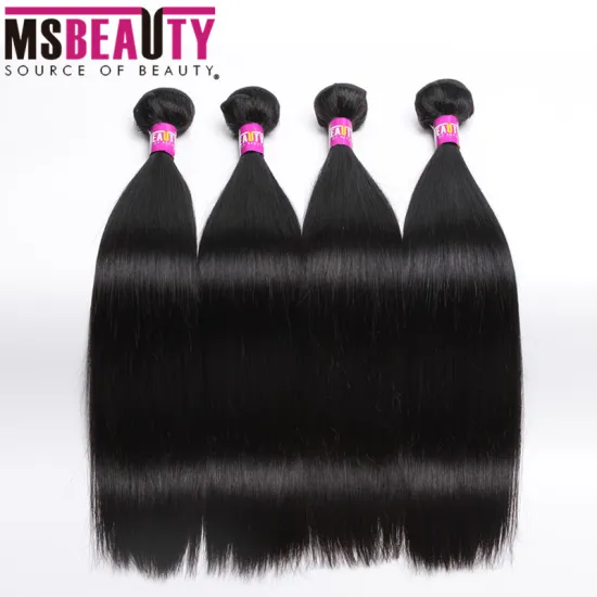 Wholesale Straight Human Hair Msbeauty Top Quality Extension Bundles Brazilian Human Hair Weave Remy Hair Bundles