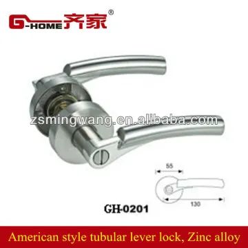 quality American style bathroom lock zinc alloy tubular lever locks