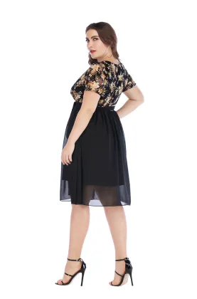 Women Clothing Printing Knee-Length Fashion Dress Women