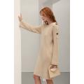 Autumn stretch knee-thick cashmere dress