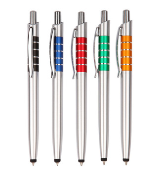 Penna stilo centrale lucido Color argento