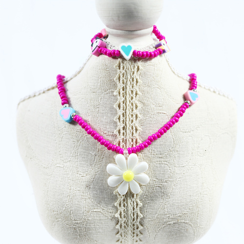 25MM Flower Pendant Handmade Beaded Jewelry Set