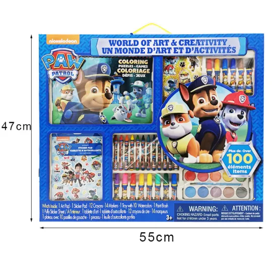 FUNWOOD GQC 40-Piece Premium Gift Box Set: Large Office Stationery, Art Tools, Stickers, Coloring Pad, Crayons & Markers for Artists and Creatives