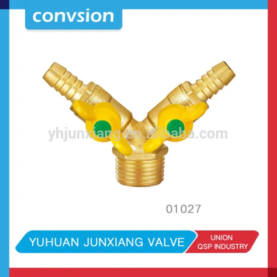 JUNXIANG 01027 Brass Male Screw Leakproof Gas Ball Valve with Double Mouth