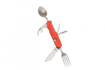 6 in 1 Aluminium handle camping cutlery