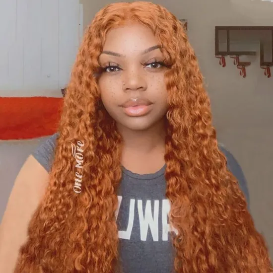 spark Ombre Wigs Ginger Color Middle Part Lace Front Human Hair Wigs
