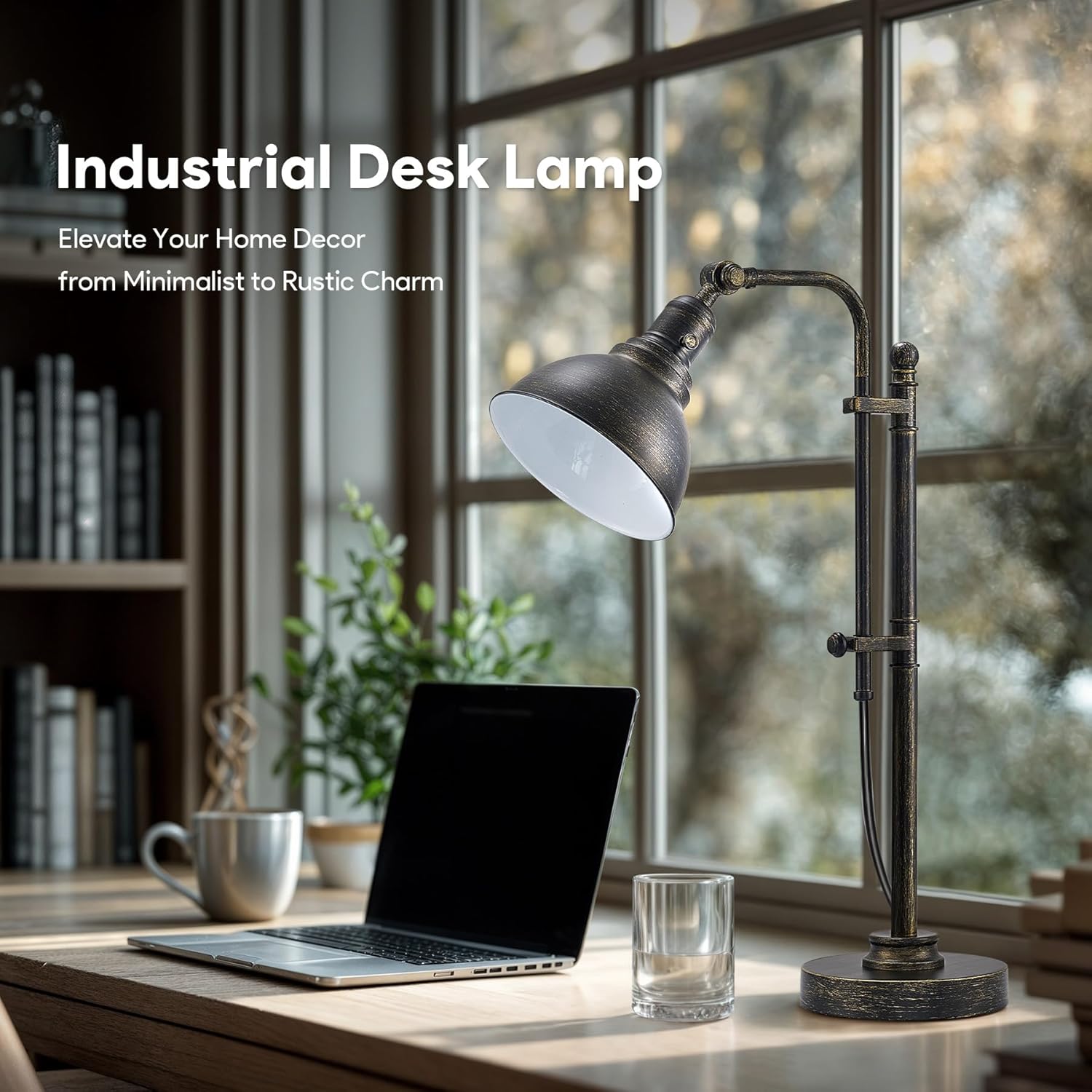 Industrial Swing Desk Lamp Adjustable Vintage Black Office Light (12)