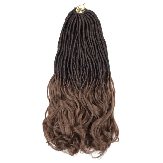 22 Inch Red Brown Long Straight Goddess Locs With Curly Ends Women Synthetic Goddess Faux Locs Crochet Braiding Hair Extensions