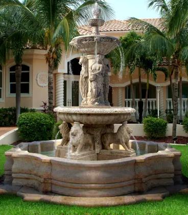 Hot Selling Stone Carving Marble Four Season Ladies Big Water Fountain