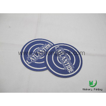 Round shape paper coaster with logo printed