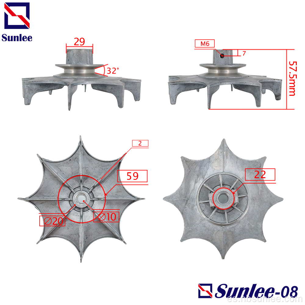 Polea impulsora del motor de aluminio de la lavadora de la tina doble