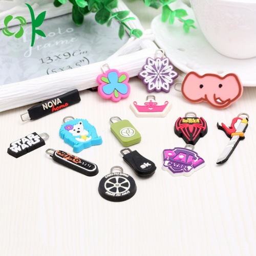 Nuevo diseño personalizado Logo Silicone Zipper Pull Wholesale