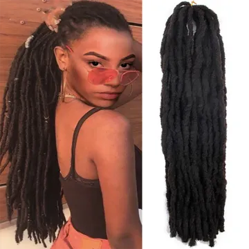 Sister Locks Afro Crochet Braids Color 20 Inch Blonde Brown Bug Synthetic Hair for Women Faux Locs Crochet Hair