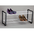 2 Tier Shoe Rack black and white