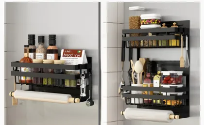 HONGDEC Black Kitchen Storage Rack Rustproof Kitchen Storage Shelf