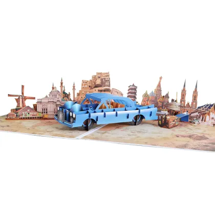 3D Congratulations Good Luck Car Greeting Card