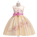 Embroidery Girl Dress With Bowknot