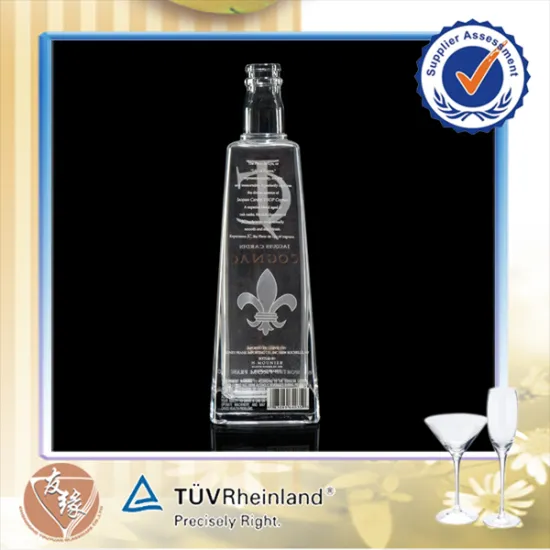 Unique Shape Wholesale Glassware 375 ml Liquor Bottle