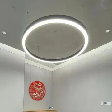 HLINEAR Modern Decorative Living Room Black Round Ceiling Led Chandelier Circle Ring Pendant Light