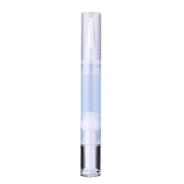 plastic empty 2ml 4ml cosmetic twist teeth whiting pen with brush tip