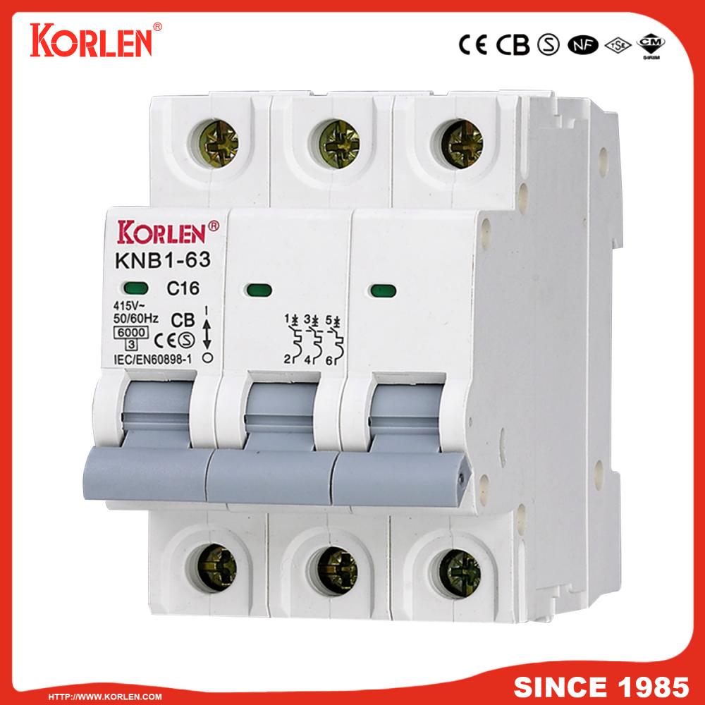 Miniature Circuit Breaker 4.5KA 63A 3P with SIRIM