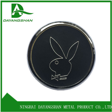 Bar Accessories Cute Black Table Mat With PU Leather Round Cork Wooden Beer Coaster