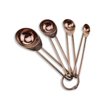 stainless steel rose gold measuring spoon set