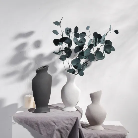 European Style Solid Color Matte Granular Texture Ceramic Tabletop Vase - Hot Selling Home Decoration