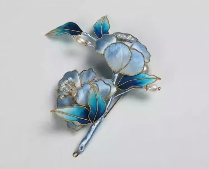 intangible cultural heritage silk embroidery silk velvet flower brooch