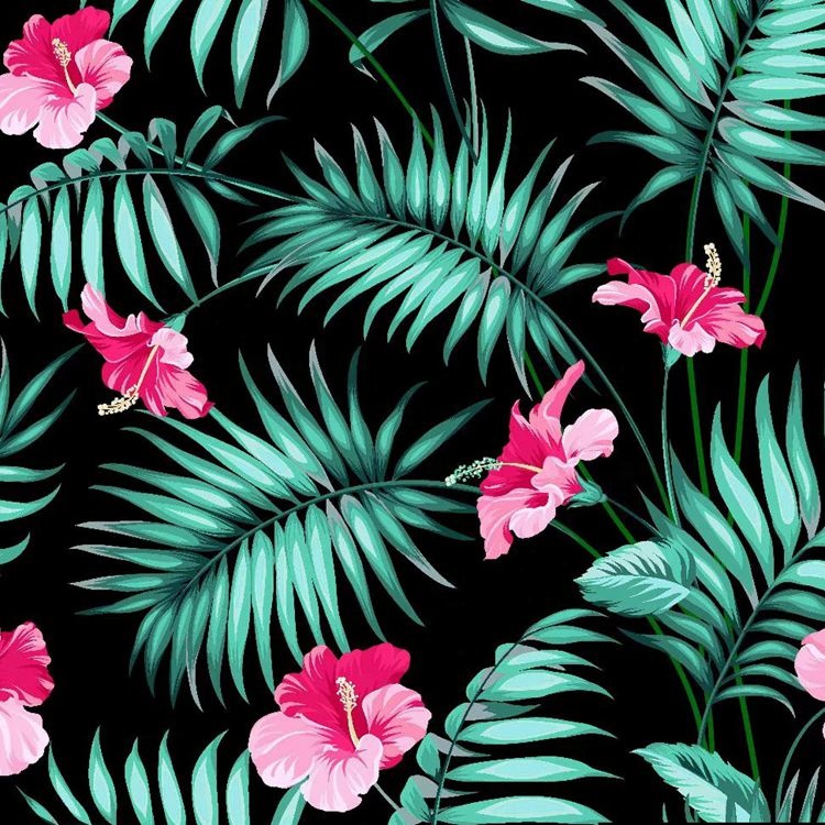 Hawaii Style Elastic Knitted Polyester Digital Print Fabric